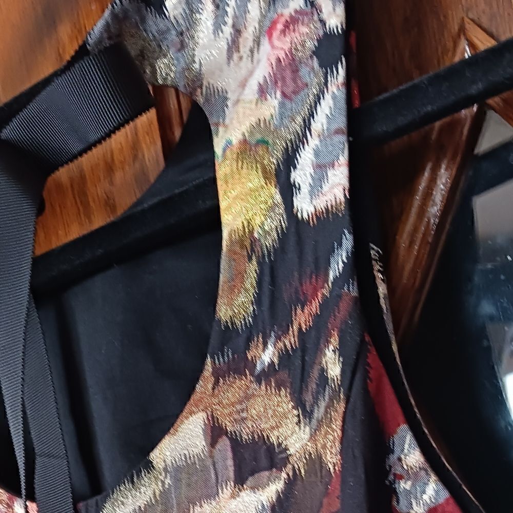 Anthropologie Leifsdottir Floral Metallic Brocade Midi Sleeveless Dress Sz 2 - Picture 10 of 12
